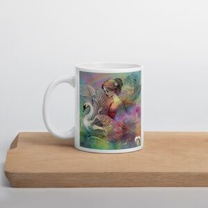 watercolor abstract colorful white glossy mug 15 oz